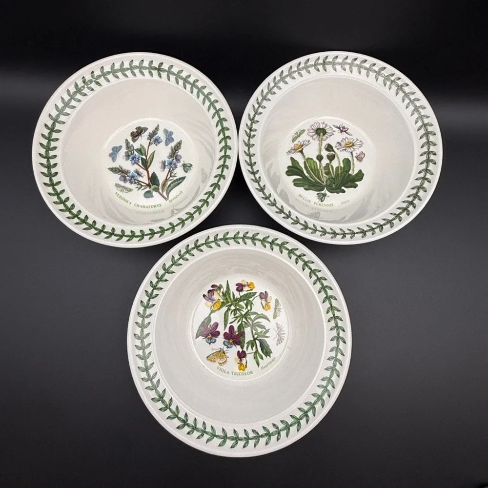 Vtg Portmeirion Botanic Garden  Bowls Set of 3 6.5